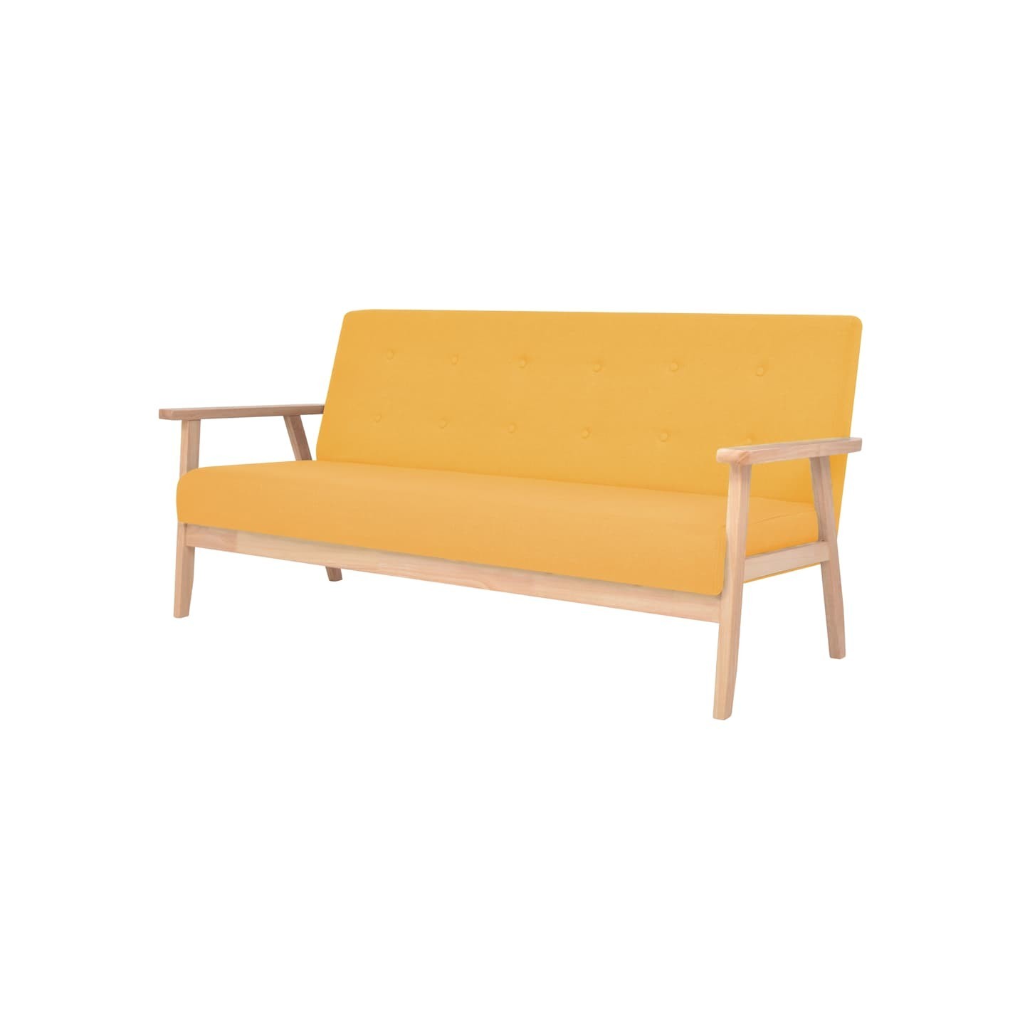 Canapé à 3 places Tissu Jaune