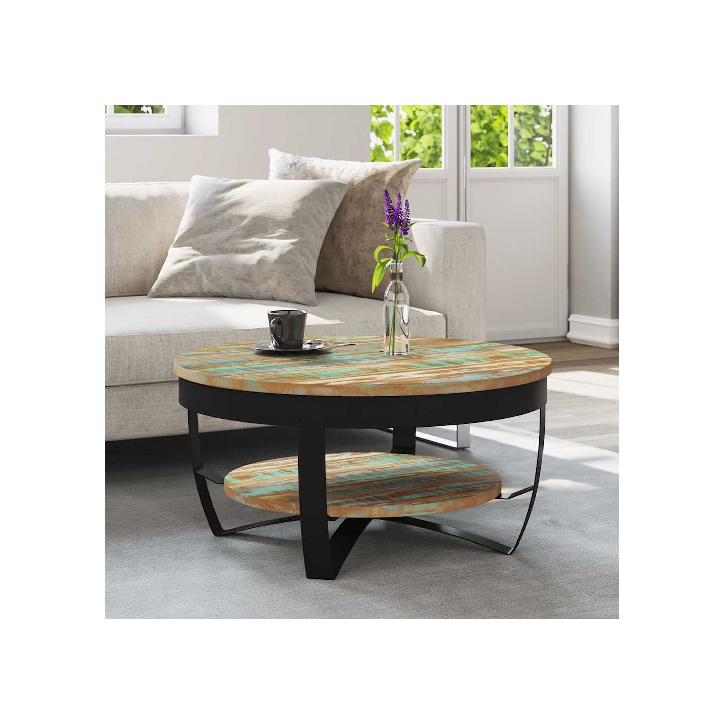 Table basse Bois massif de récupération 65x32 cm