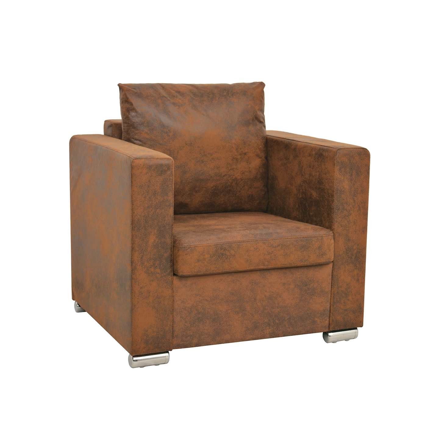 Fauteuil marron 82 x 73 x 82 cm en similicuir suédé