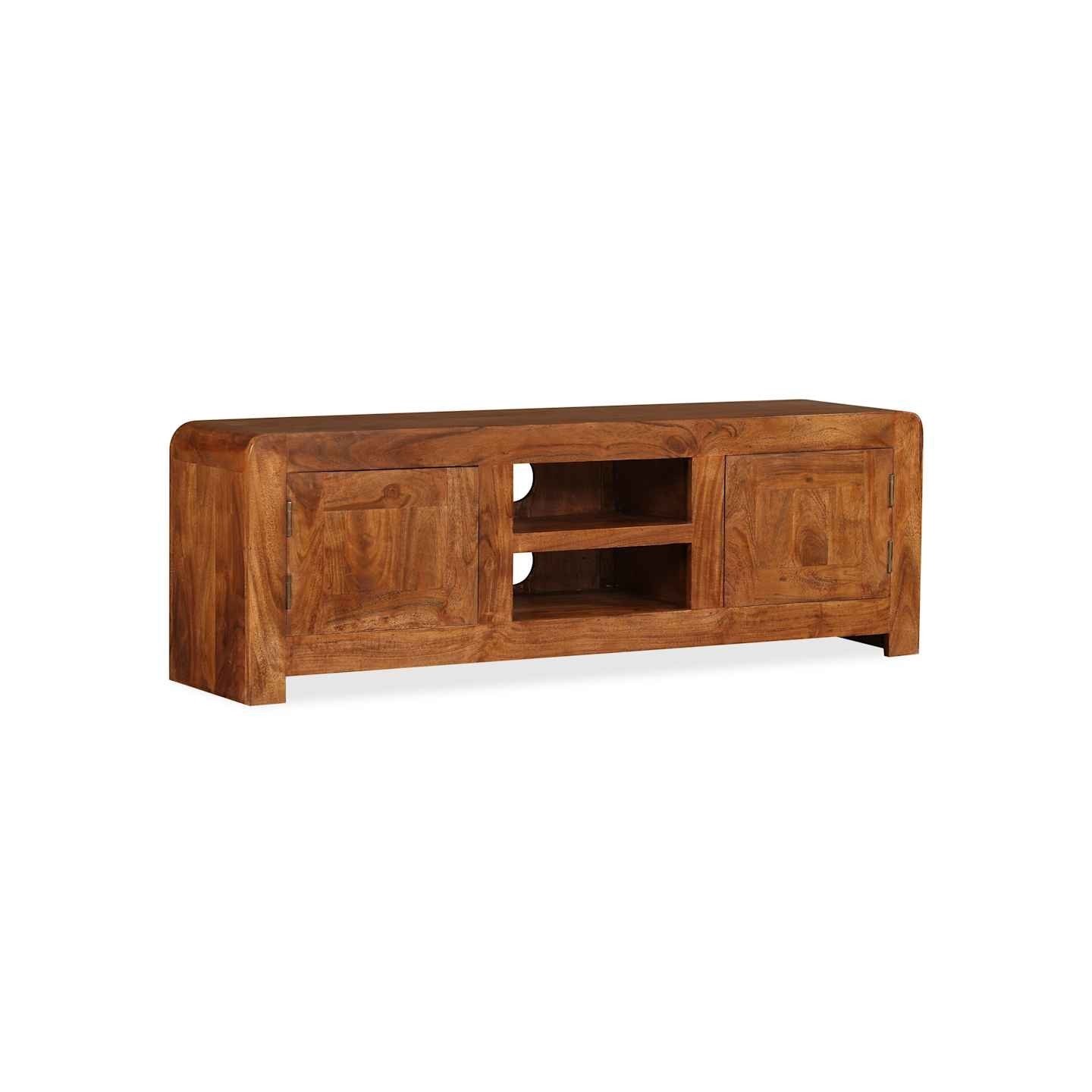 Meuble TV Bois massif avec finition miel 120 x 30 x 40 cm