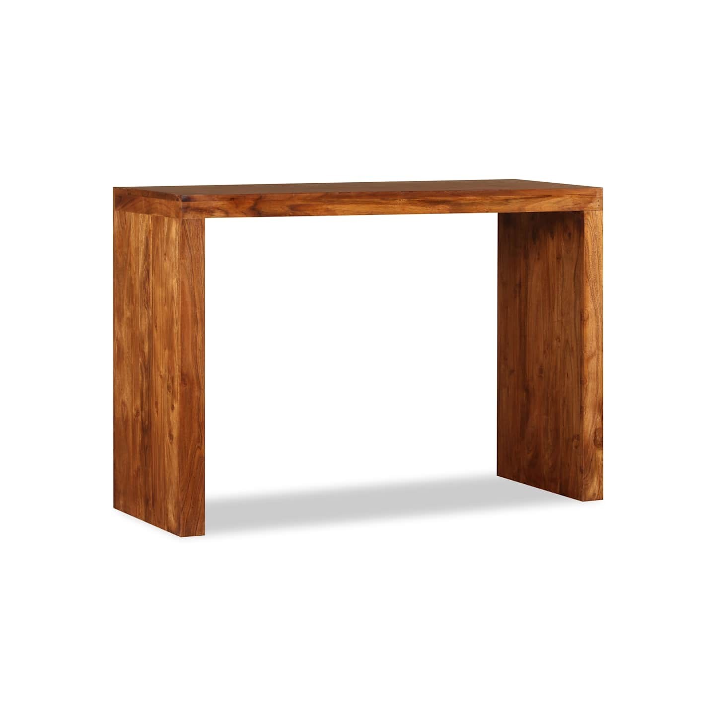 Table console Bois massif avec finition miel 110x40x76 cm