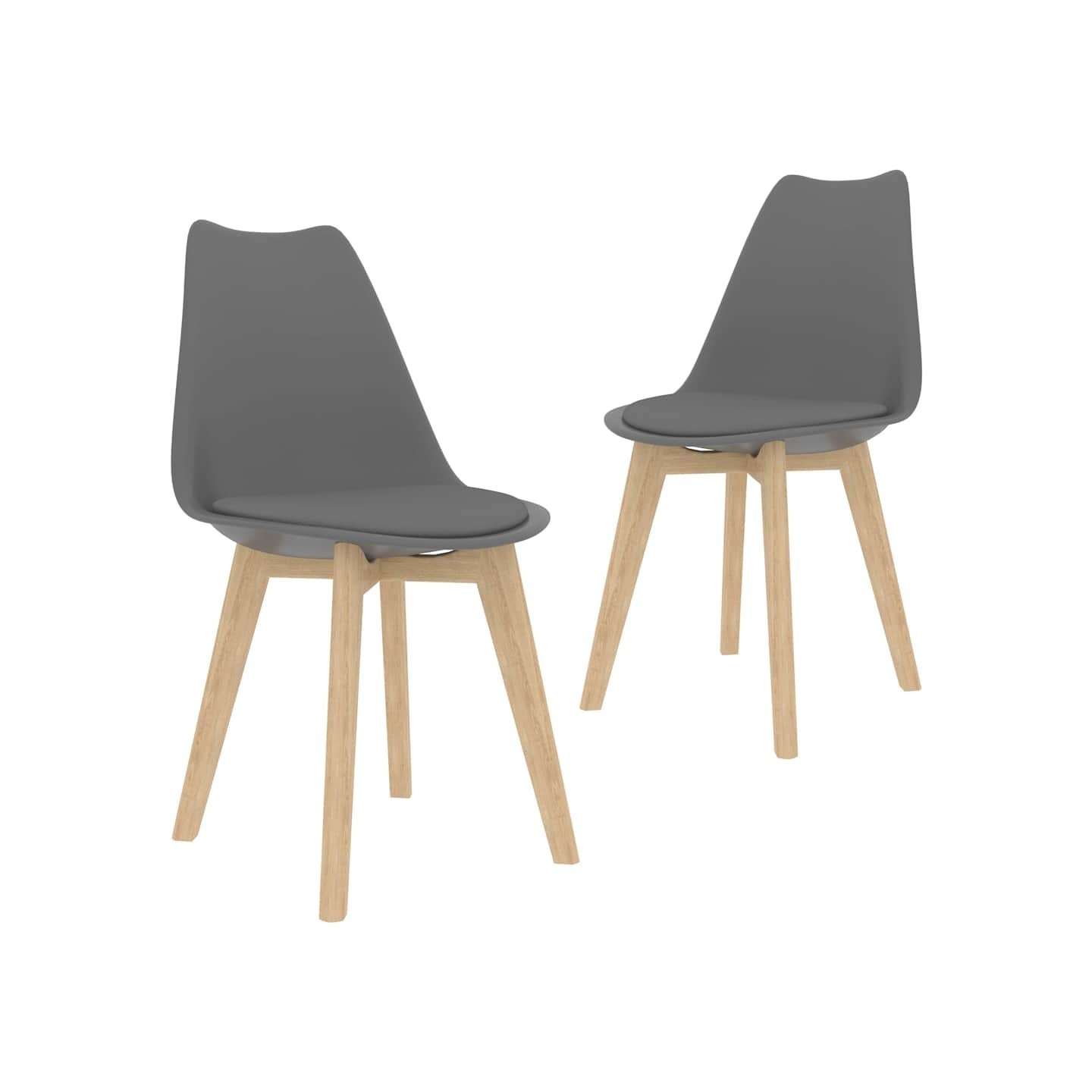 Chaises à manger lot de 2 Gris Plastique