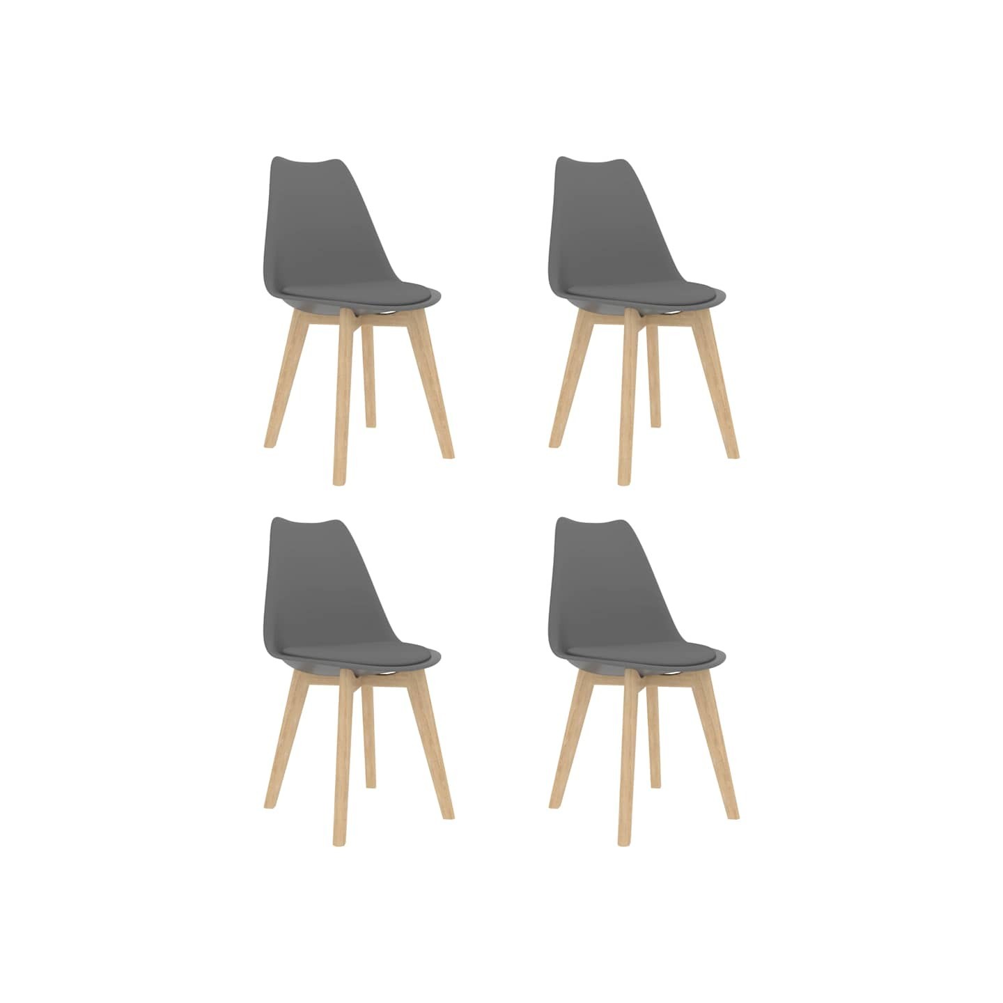 Chaises à manger lot de 4 Gris Plastique