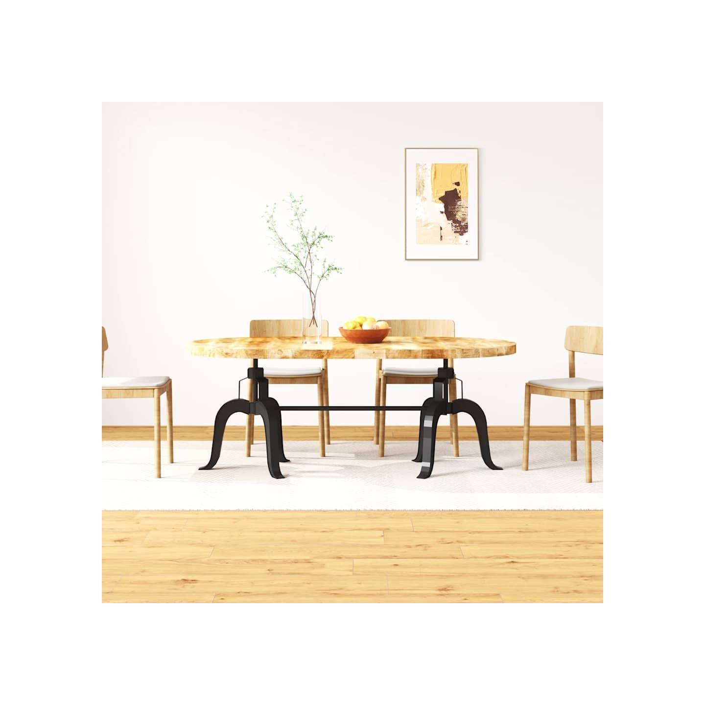 Table à manger Bois de manguier massif et acier 180 cm