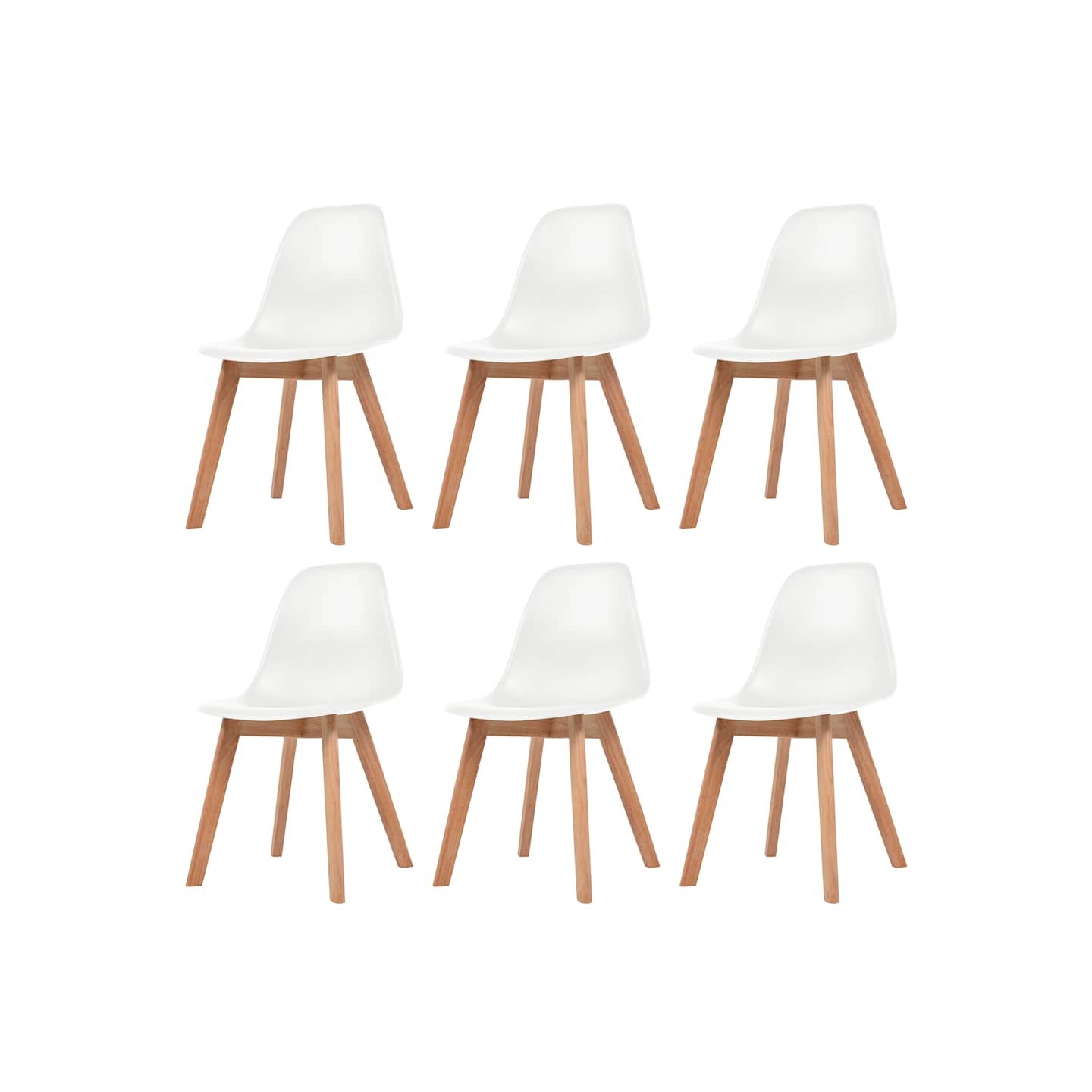 Chaises à manger lot de 6 Blanc Plastique
