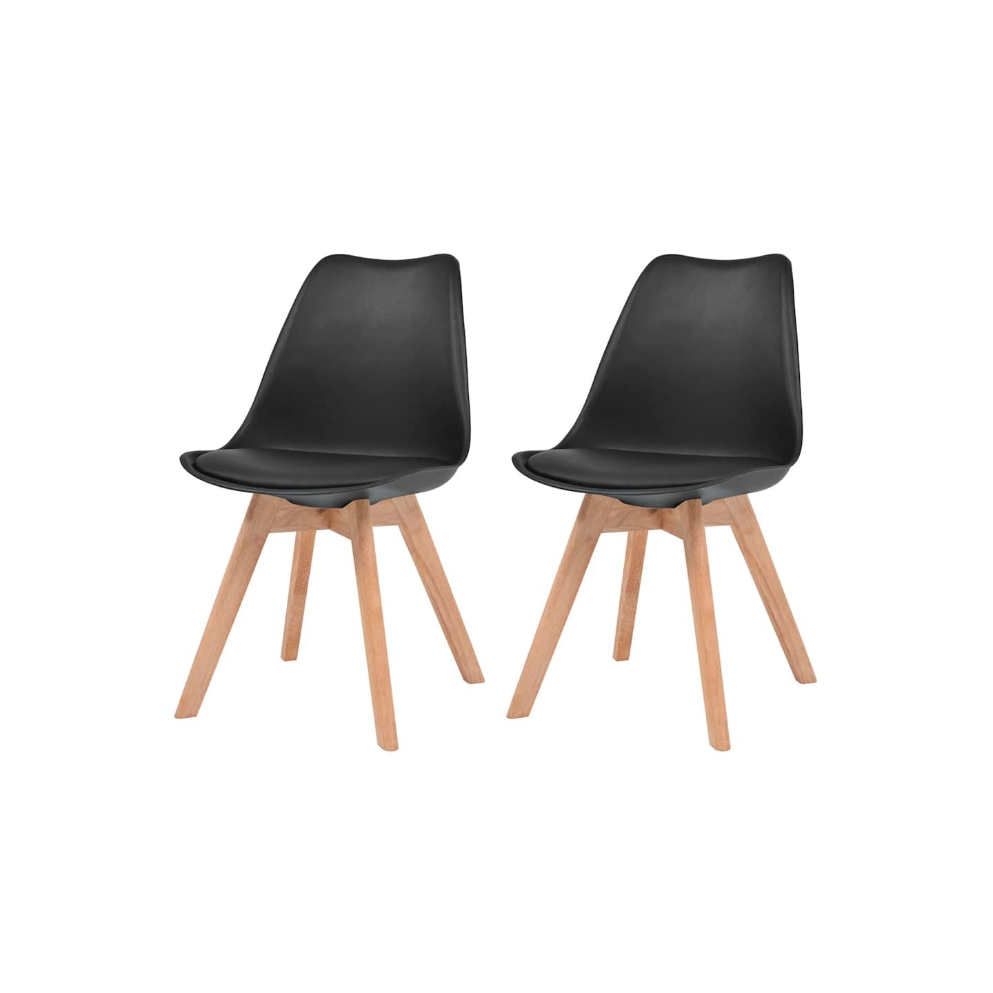 Chaises à manger lot de 2 Noir Plastique