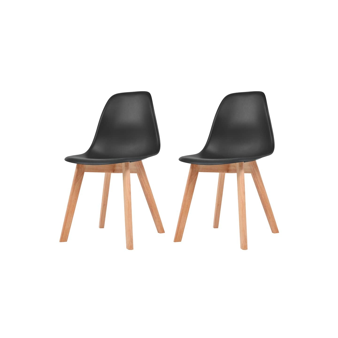 Chaises à manger lot de 2 Noir Plastique