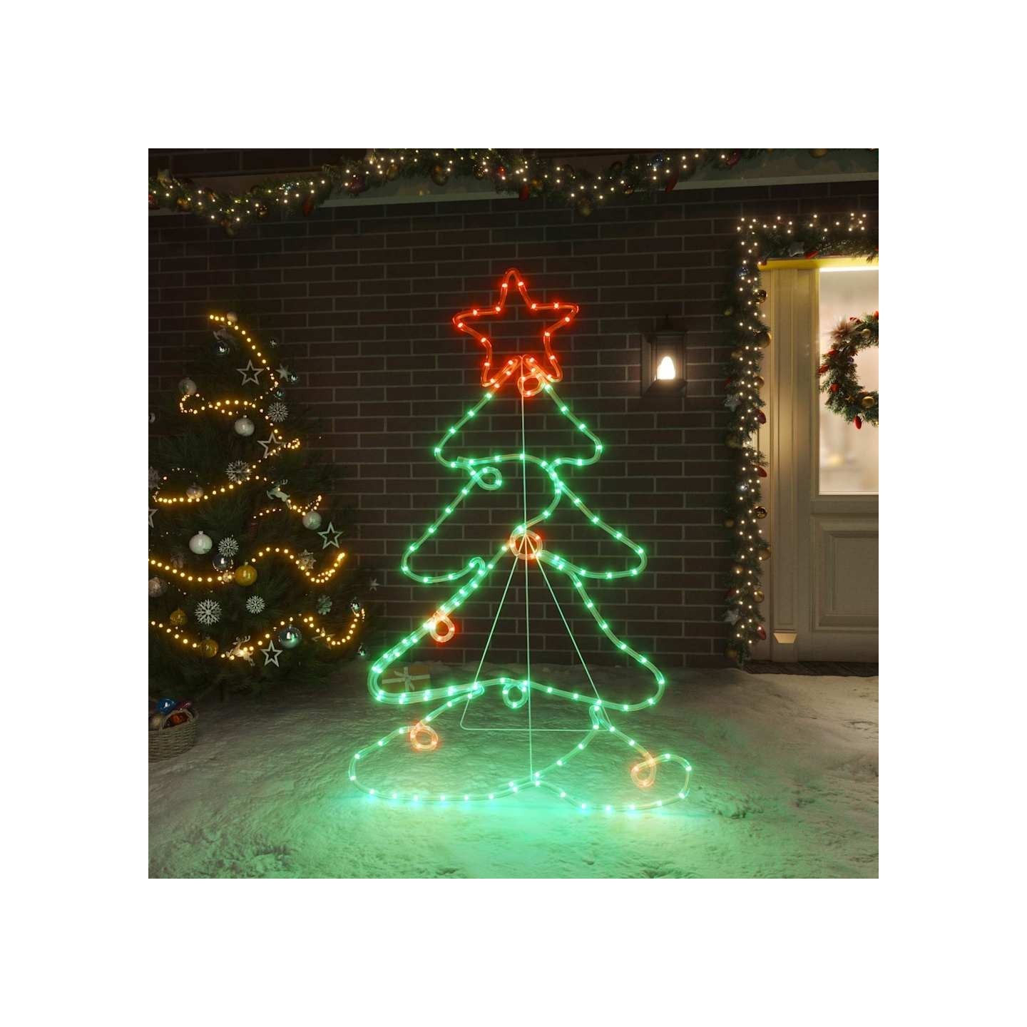 Figurine d'arbre de Noël avec 144 LED 88x56 cm