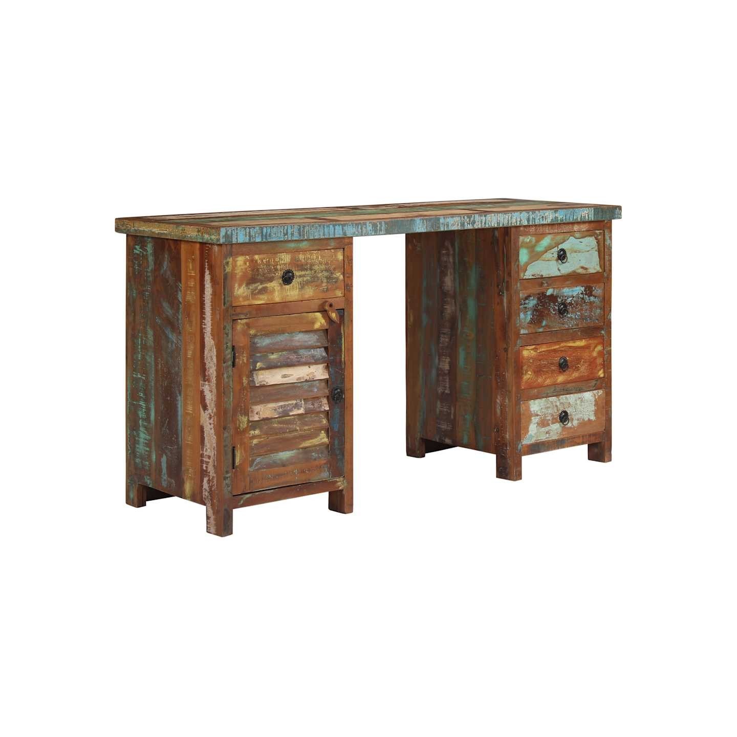 Bureau sur pieds Bois de récupération massif 140 x 50 x 77 cm