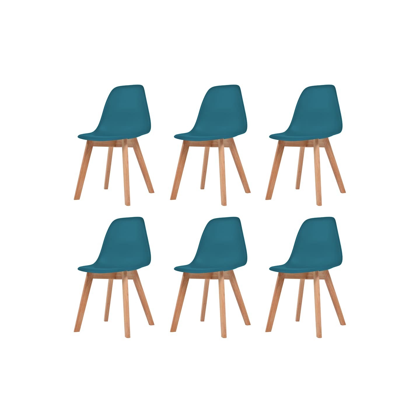 Chaises à manger lot de 6 Turquoise Plastique