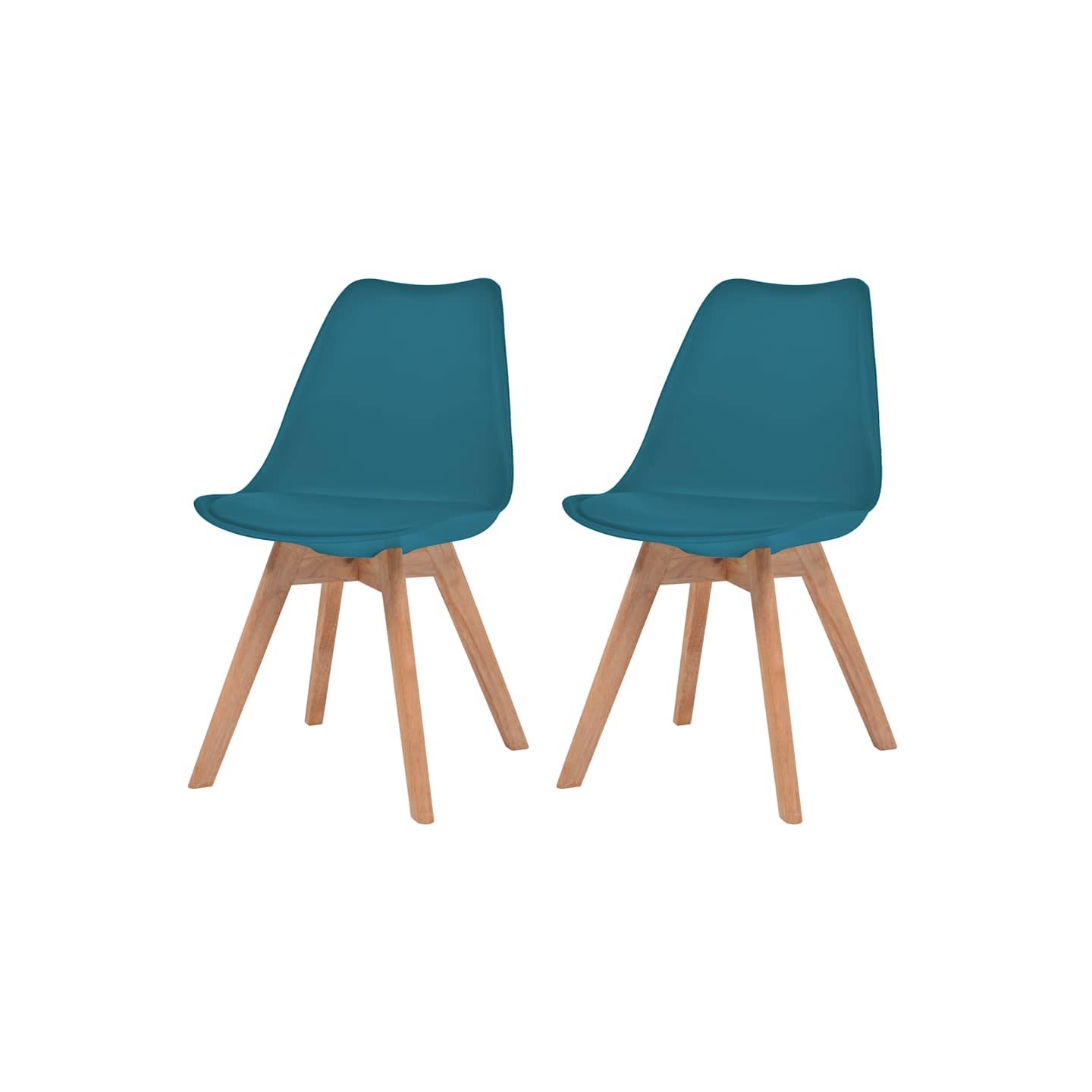 Chaises à manger lot de 2 Turquoise Plastique
