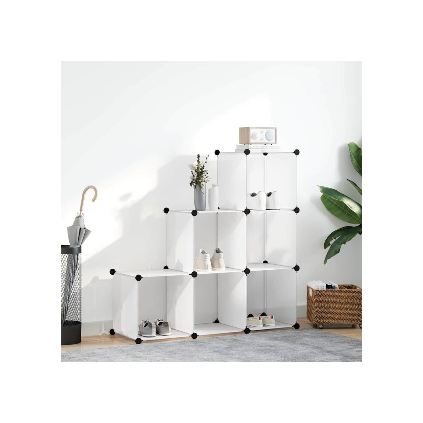 Organisateur de rangement cube avec 6 compartiments Blanc