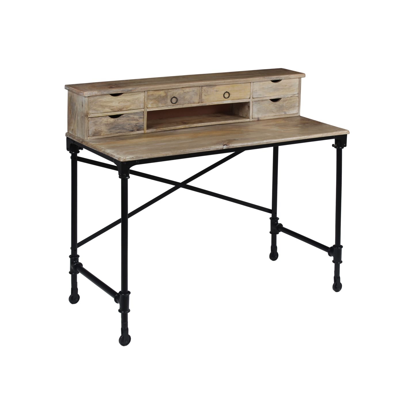 Bureau Bois de manguier massif et acier 110 x 50 x 96 cm