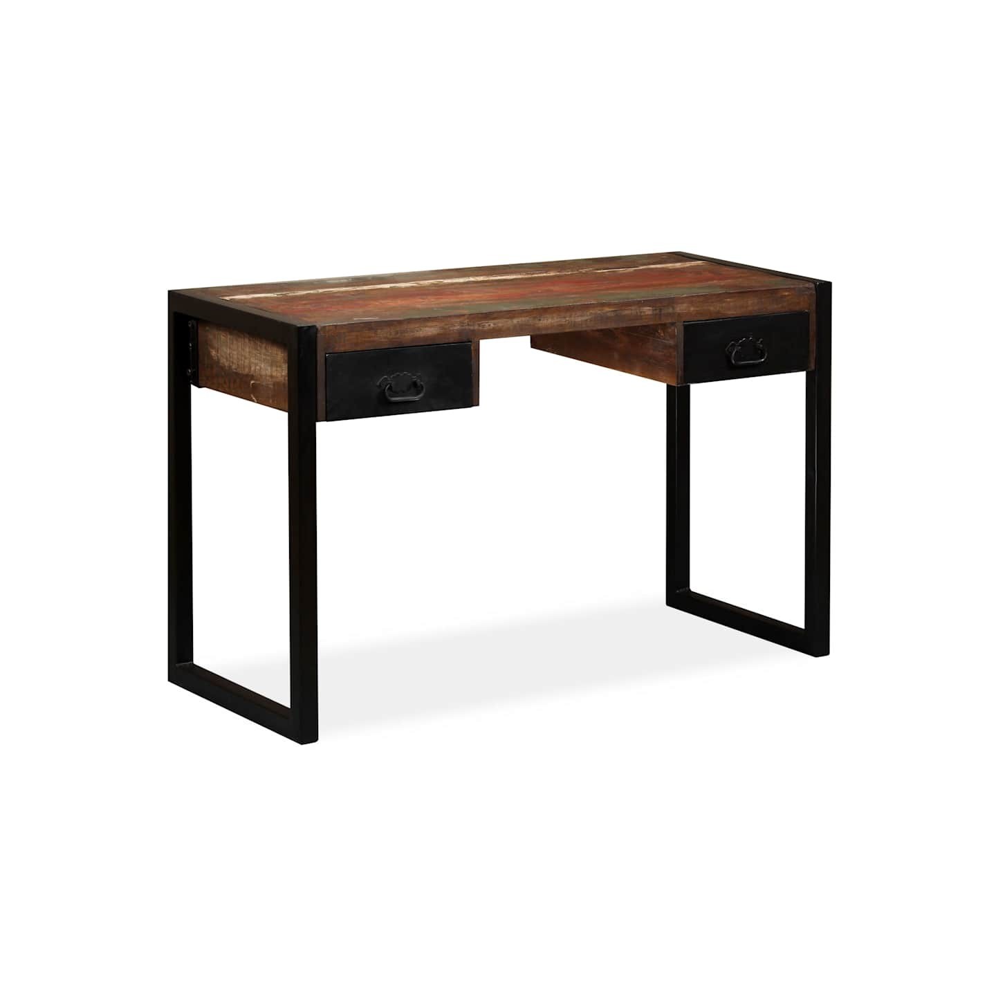 Bureau avec 2 tiroirs Bois de récupération massif 120x50x76 cm