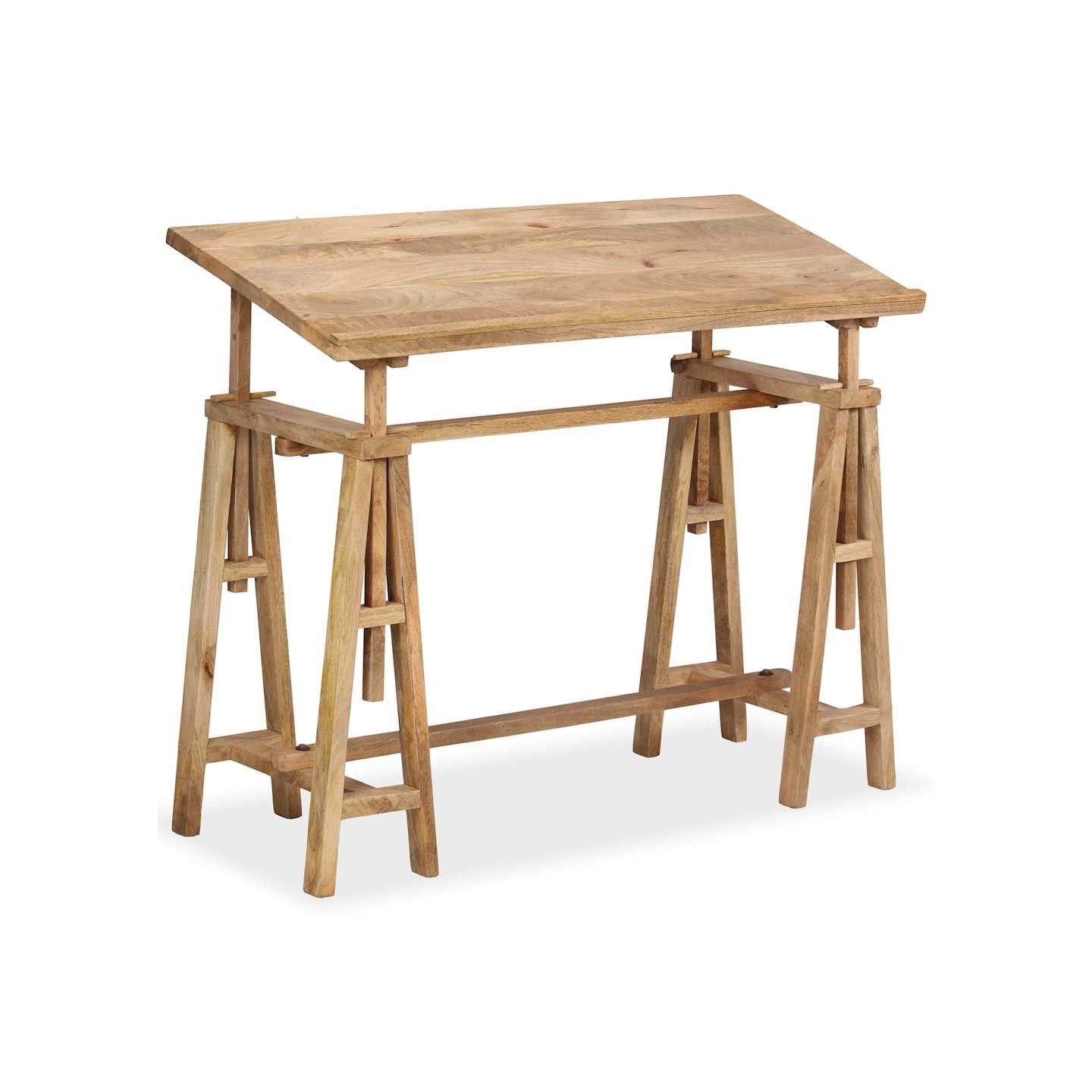 Table à dessin Bois de manguier massif 116 x 50 x 76 cm