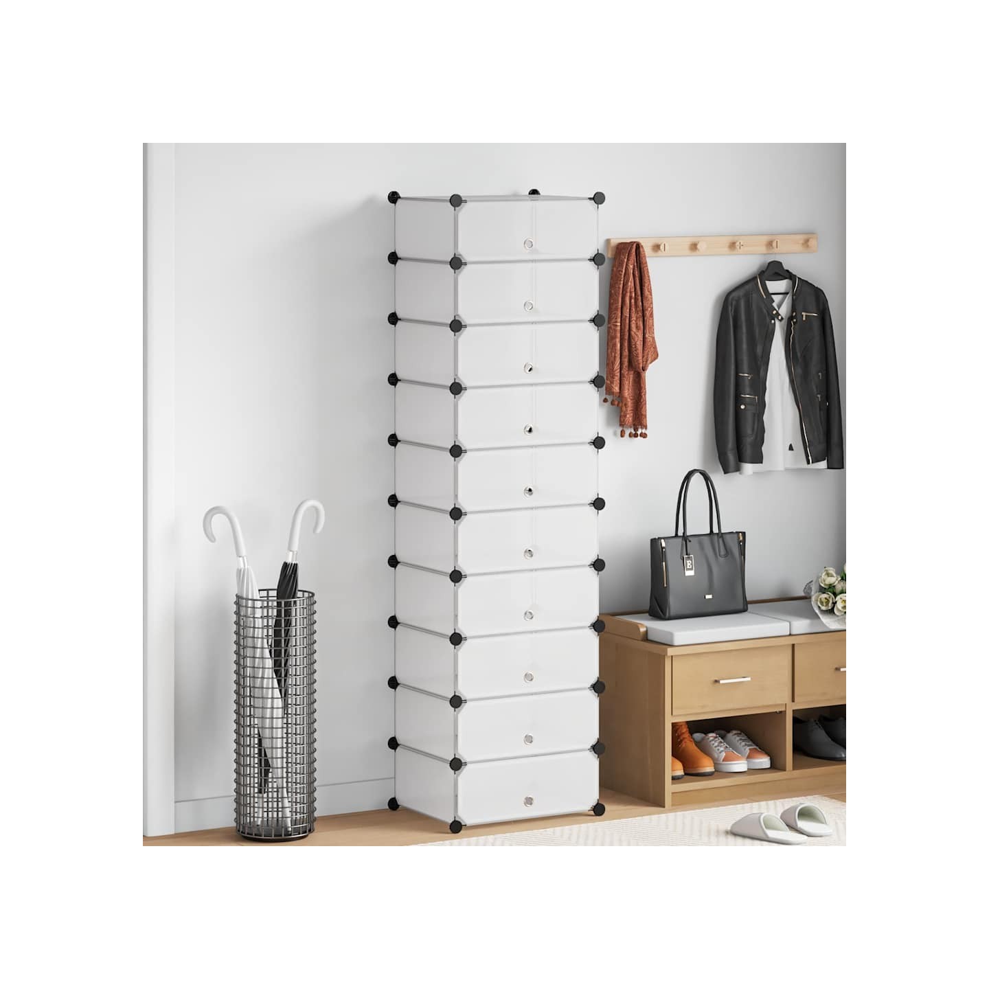 Armoire à chaussures avec 10 compartiments Blanc