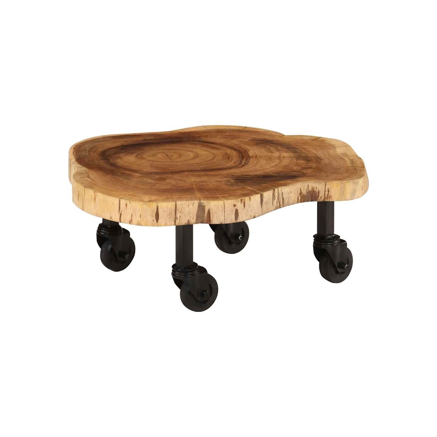 Table basse bois d'acacia massif 60x55x25 cm