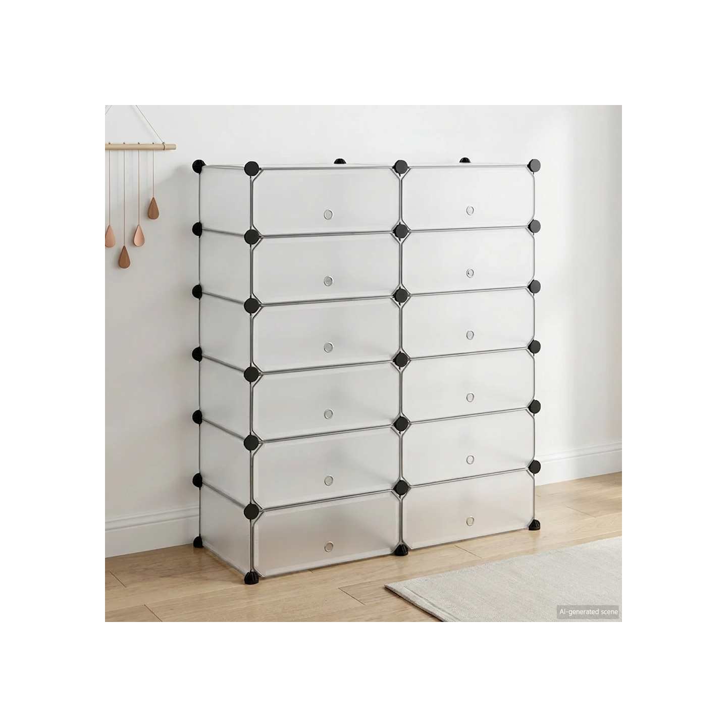 Armoire à chaussures avec 12 compartiments Blanc