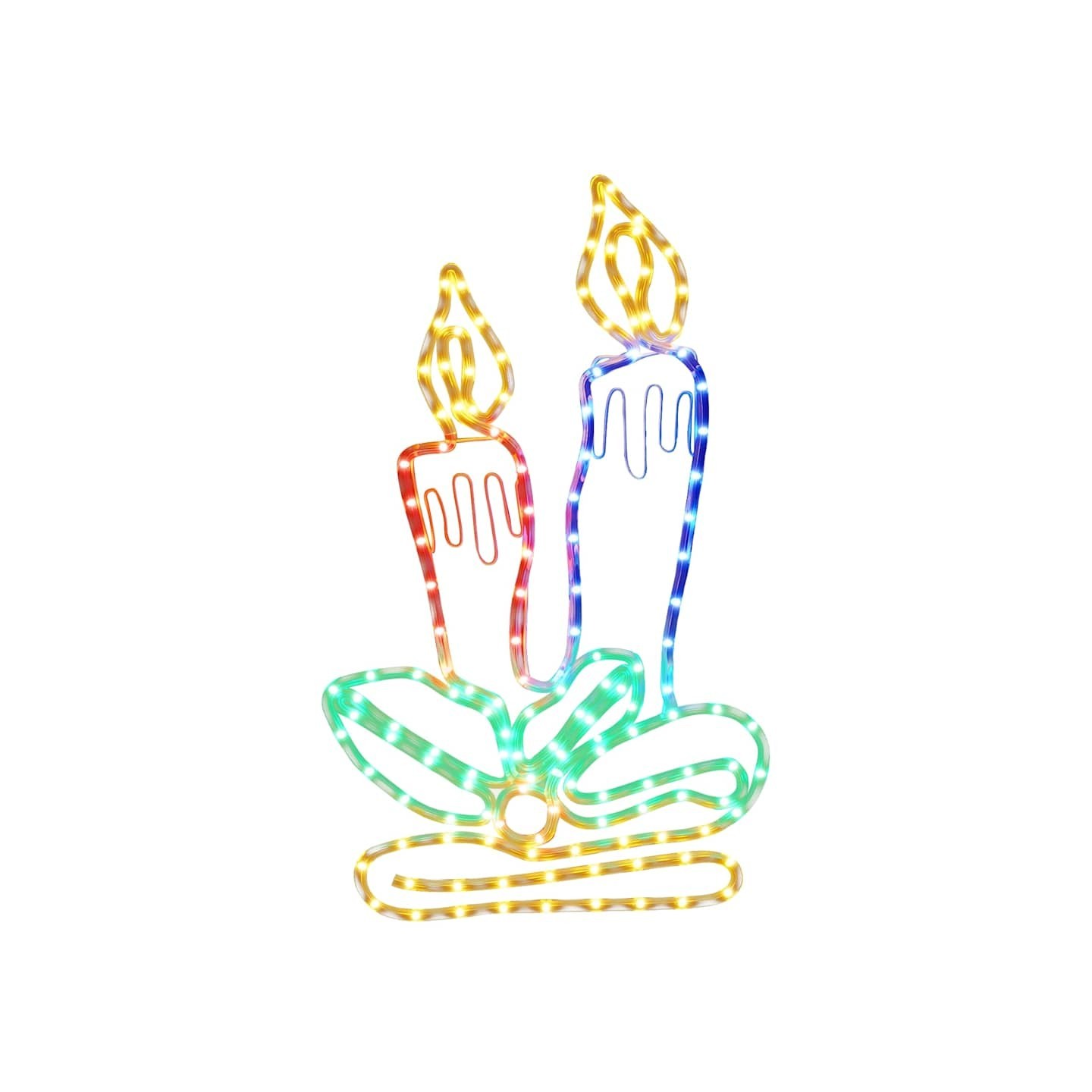 Figurine de bougies de Noël avec 144 LED 70x42 cm