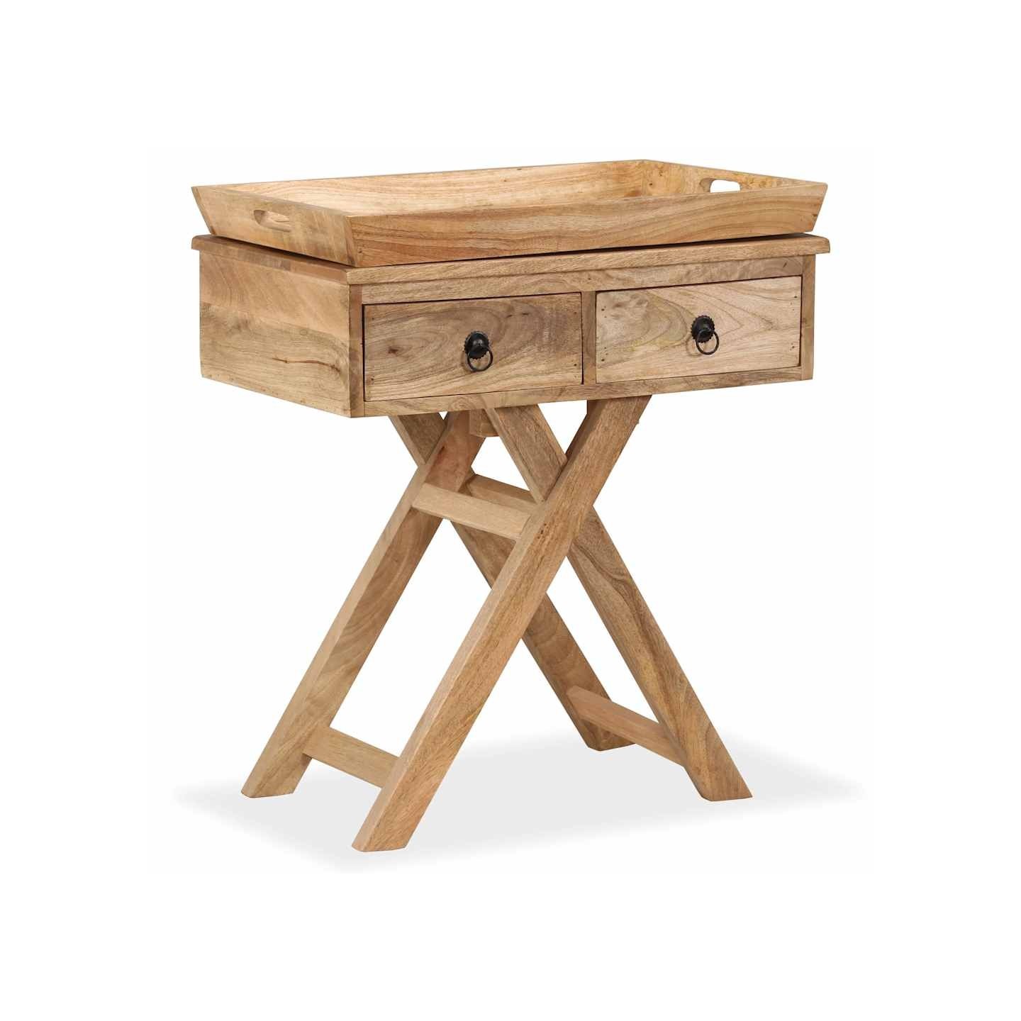Table d'appoint Bois de manguier massif 65 x 40 x 76 cm