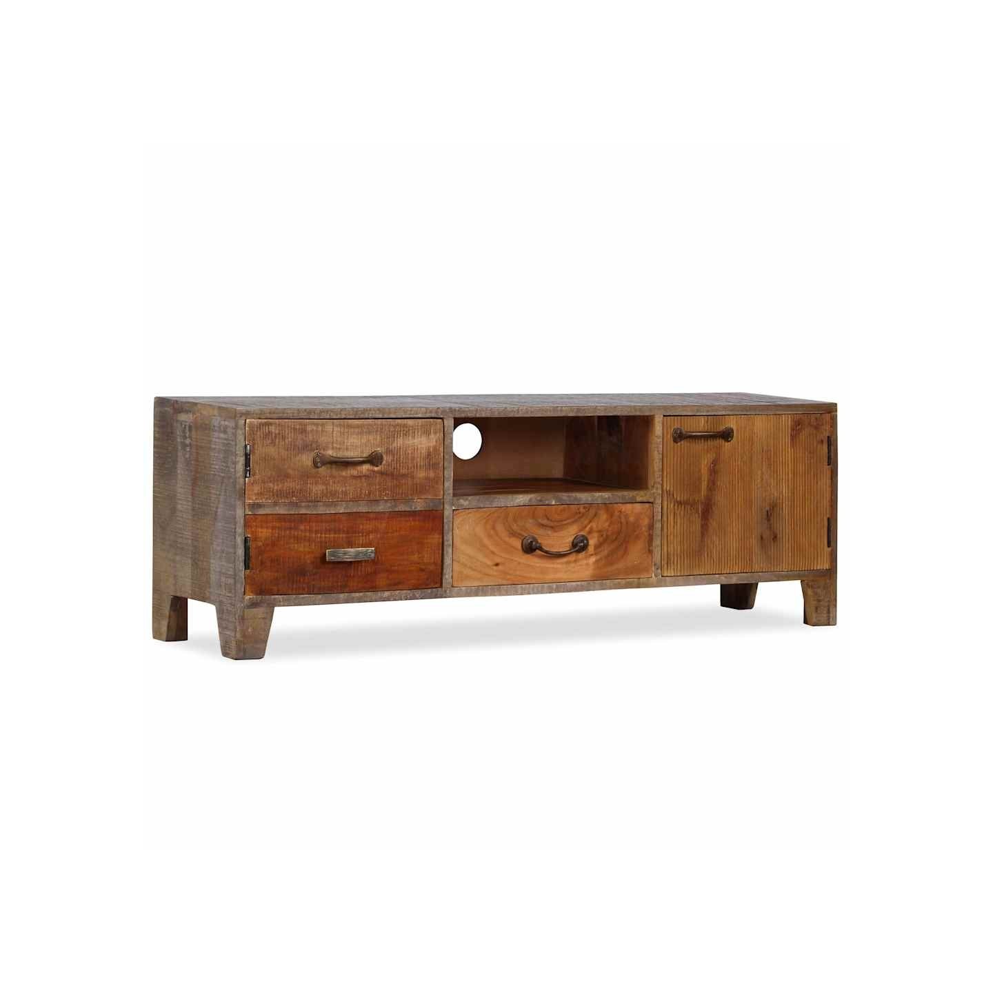 Meuble TV Bois massif Vintage 118 x 30 x 40 cm