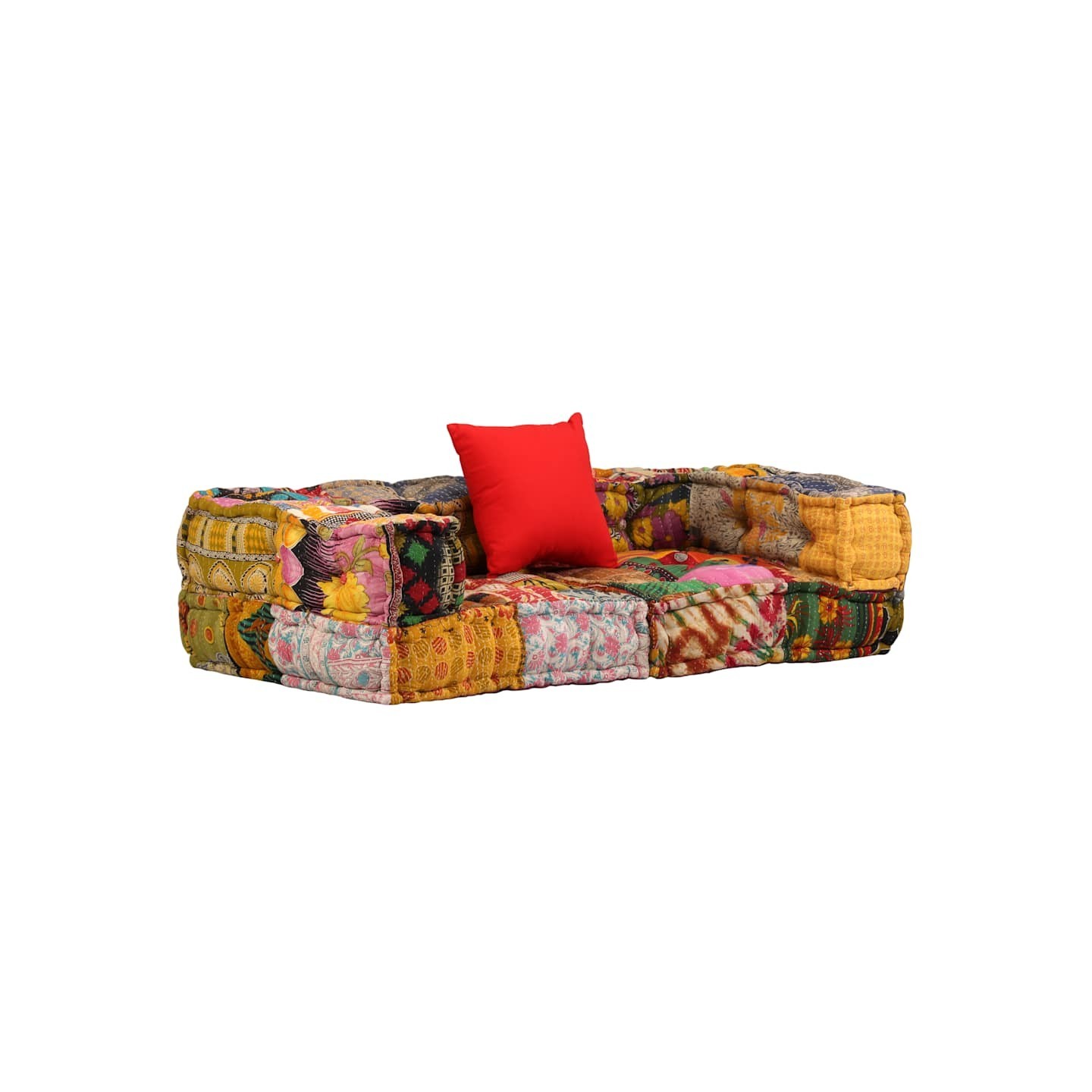 Pouf modulaire à 2 places Patchwork Tissu
