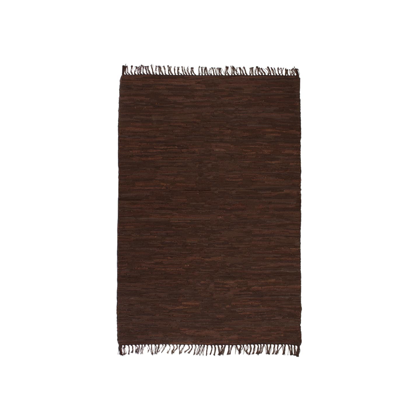 Tapis Chindi tissé à la main Cuir 120 x 170 cm Marron