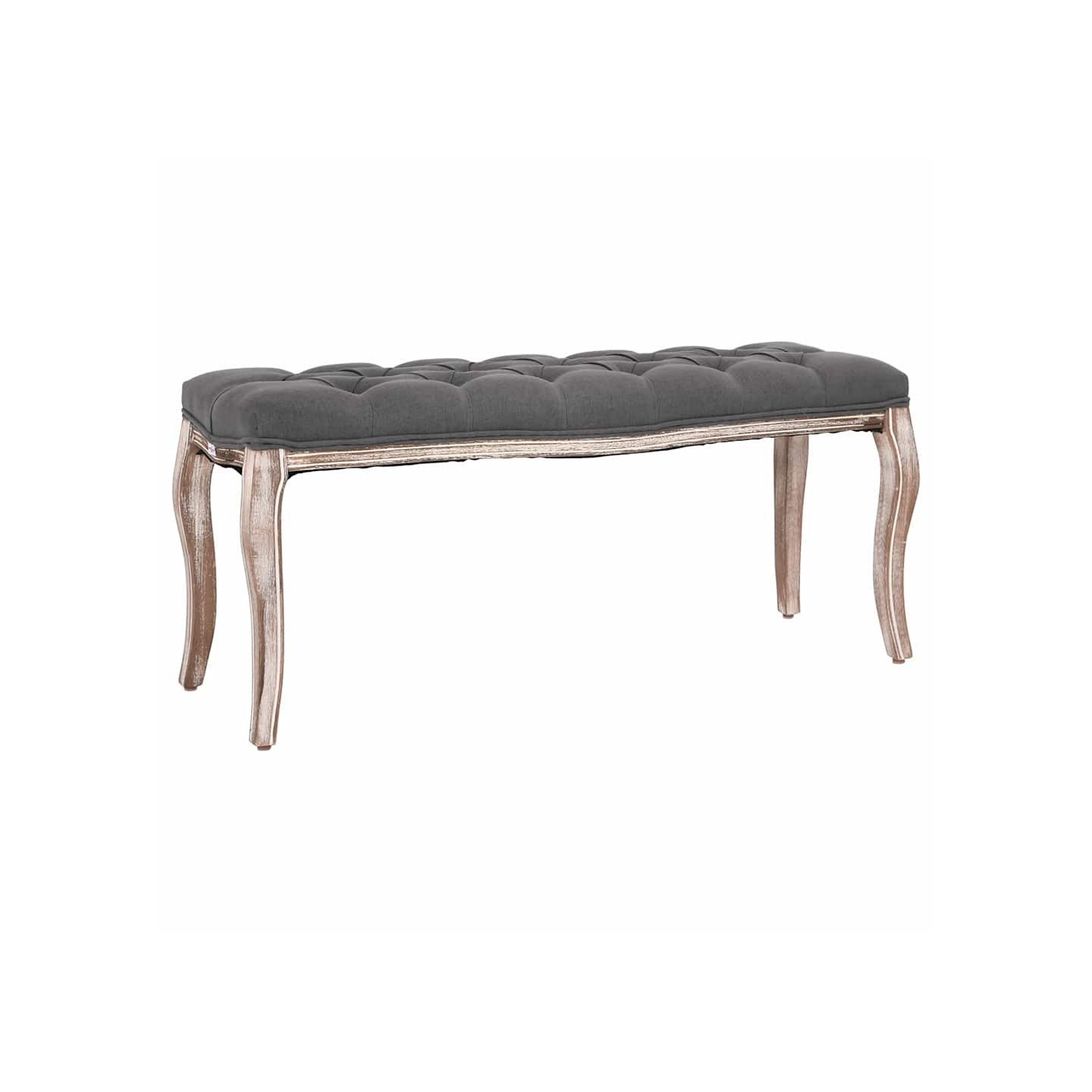 Banc Lin Bois solide 110x38x48 cm Gris foncé