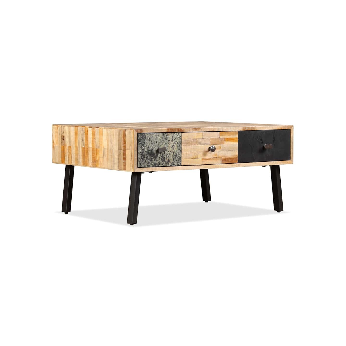 Table basse Teck de récupération massif 90x65x40 cm