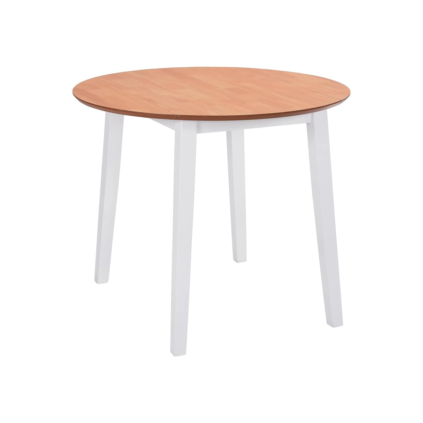 Table à manger ronde à abattant MDF blanc