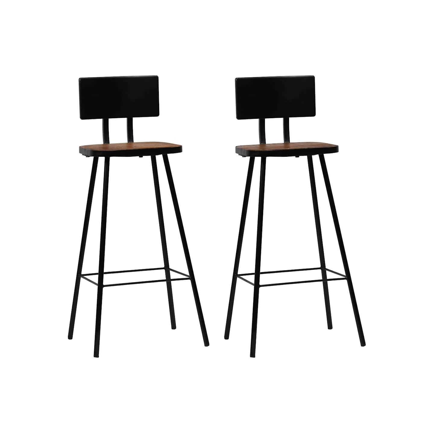 Tabourets de bar lot de 2 bois massif de récupération