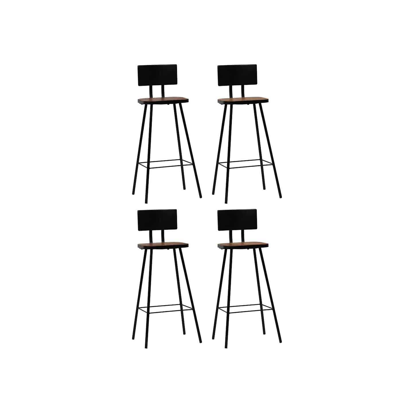 Tabourets de bar lot de 4 bois massif de récupération