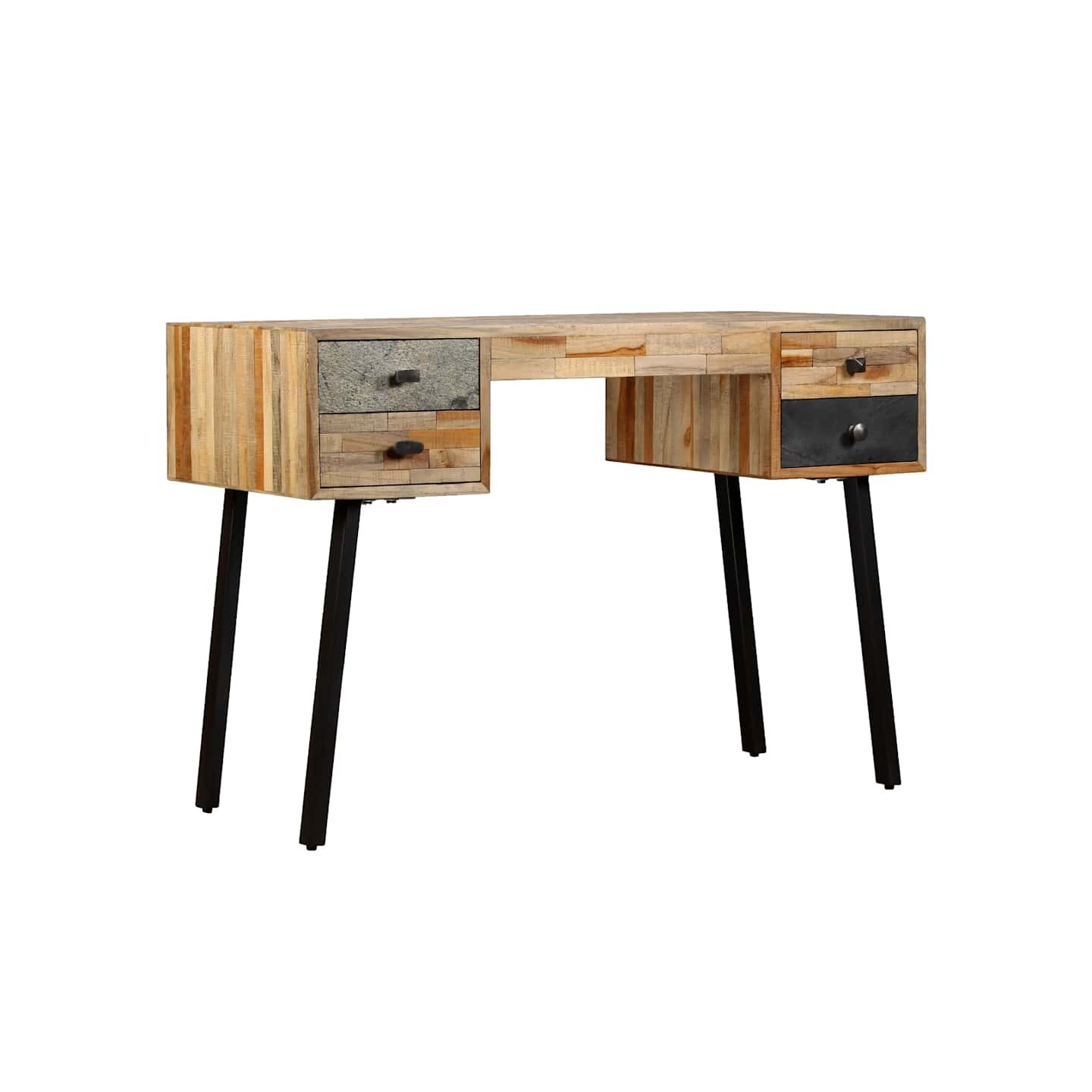 Bureau Teck de récupération massif 110 x 50 x 76 cm