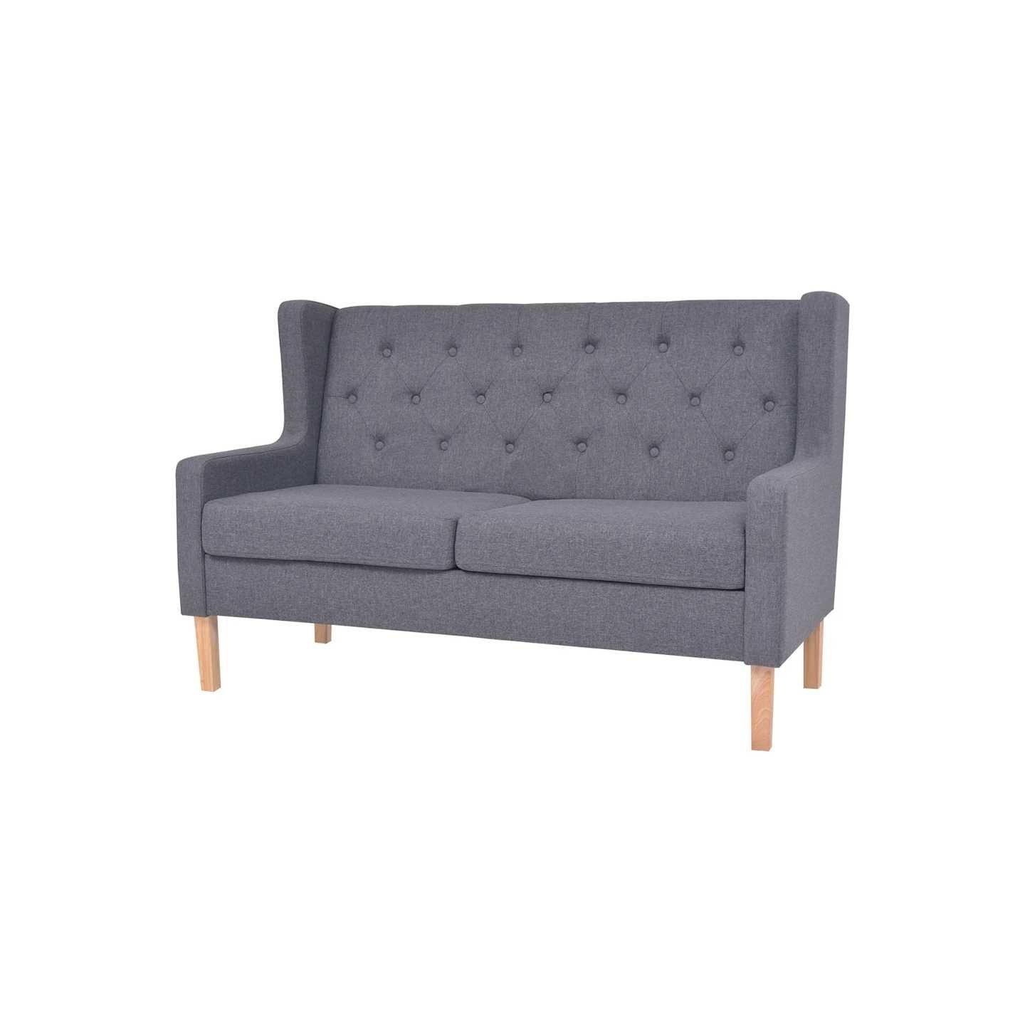 Canapé à 2 places Tissu Gris