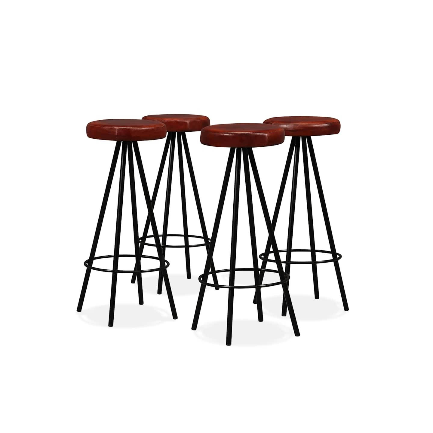Tabourets de bar lot de 4 cuir véritable