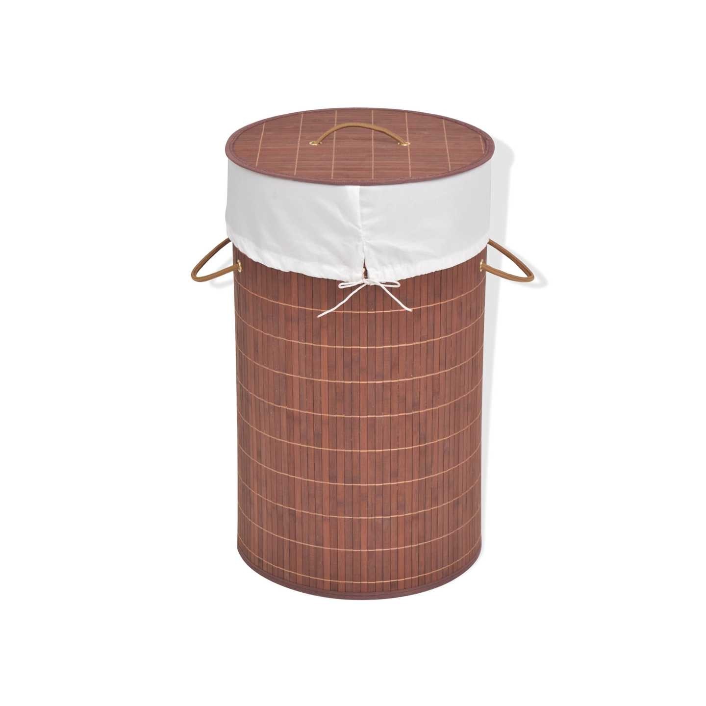 Panier à linge rond Bambou Marron