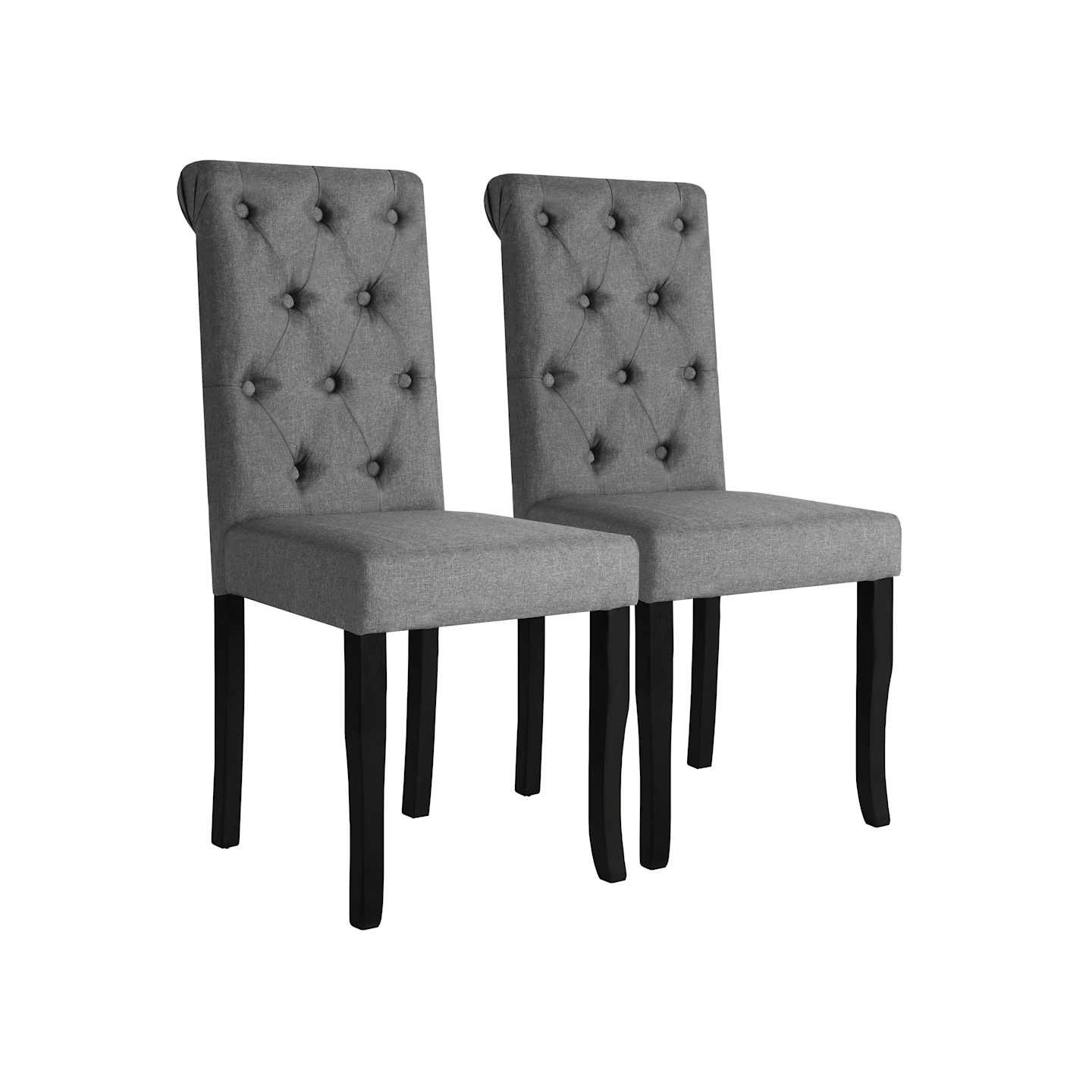 Chaises à manger lot de 2 gris foncé tissu