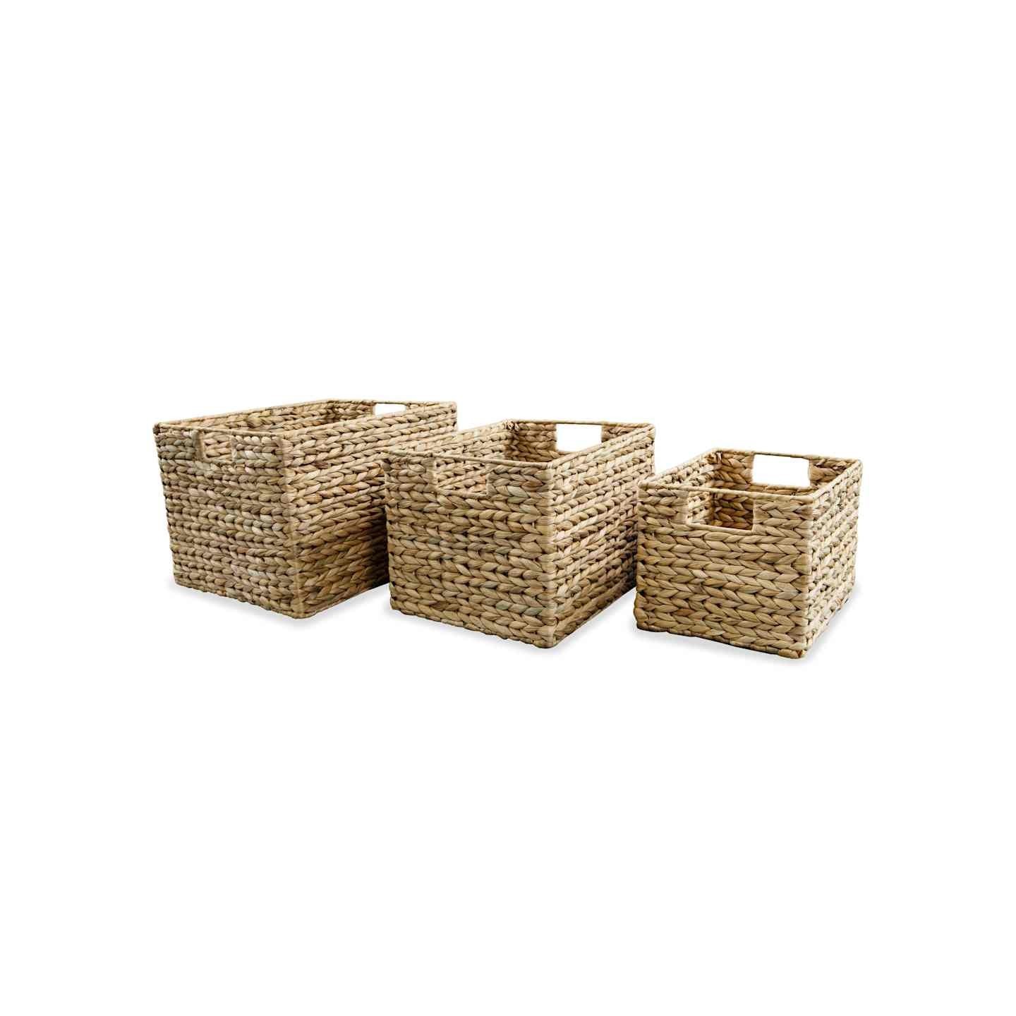 Panier de rangement 3 pcs Jacinthe d'eau