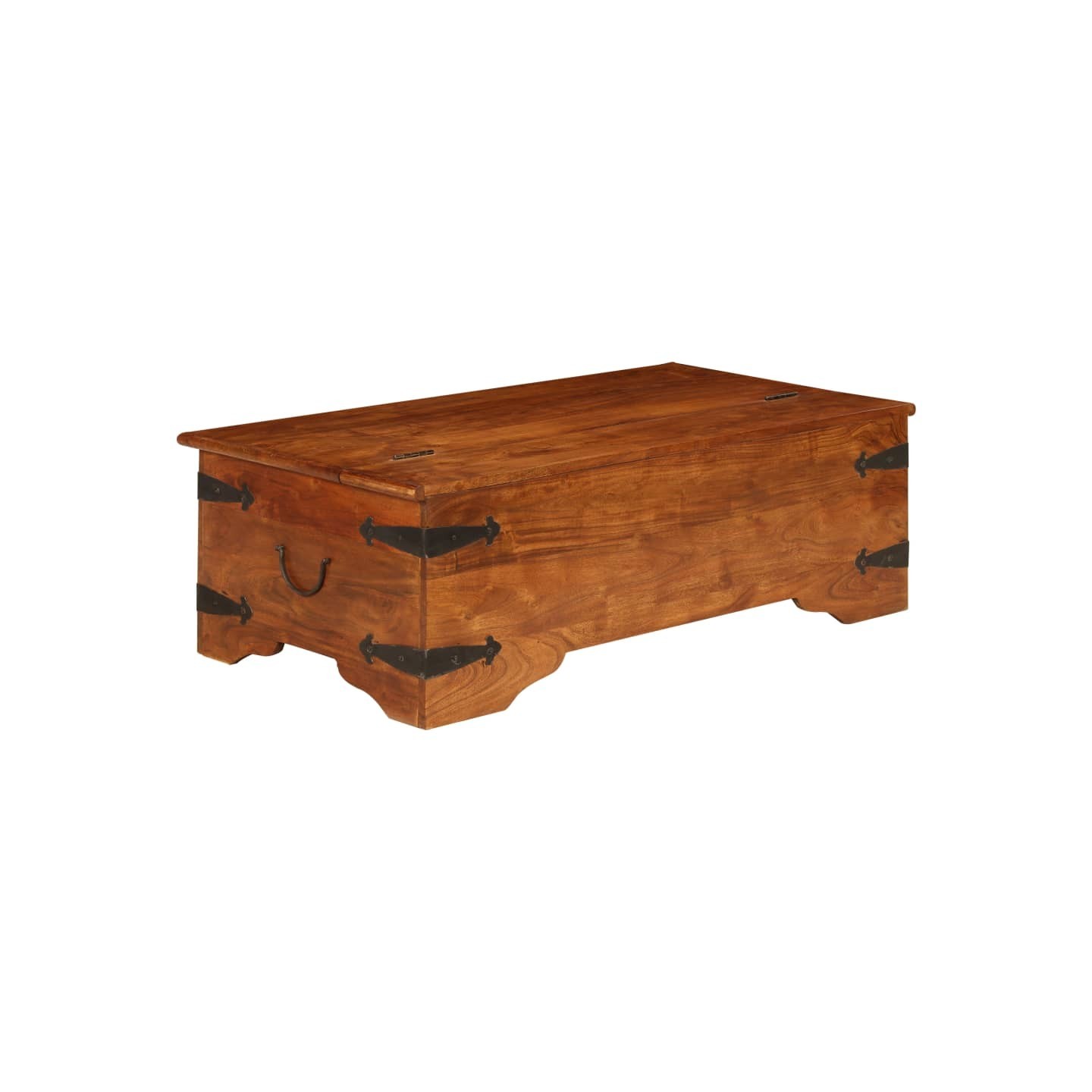 Table basse Bois d'acacia solide avec finition miel 110x55x35cm