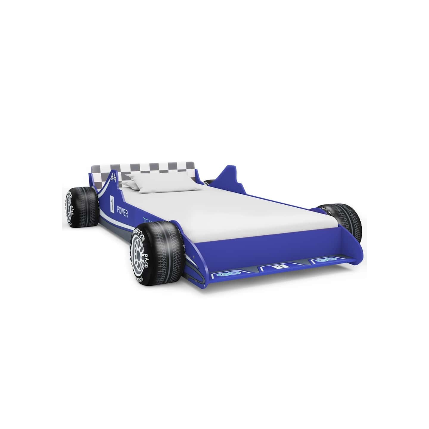 Lit voiture de course pour enfants 90 x 200 cm Bleu