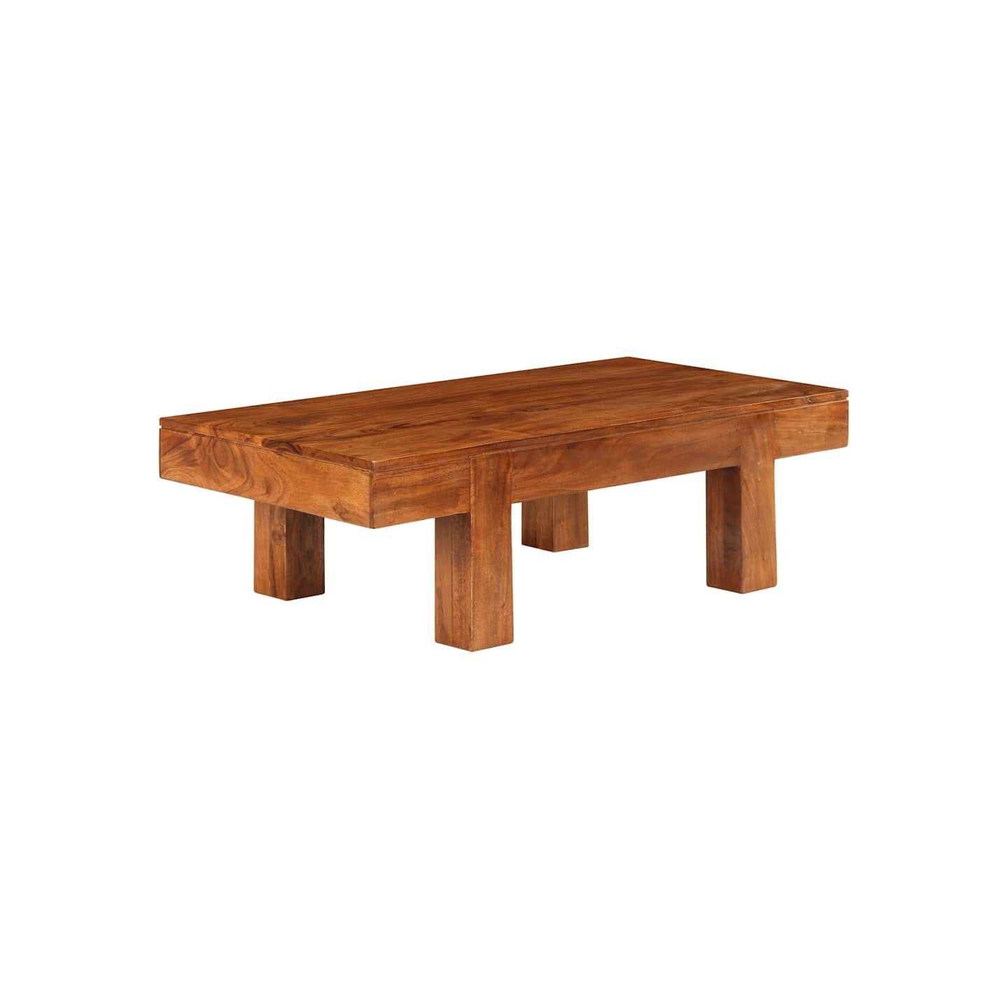 Table basse Bois d'acacia solide avec finition miel 100x50x30cm