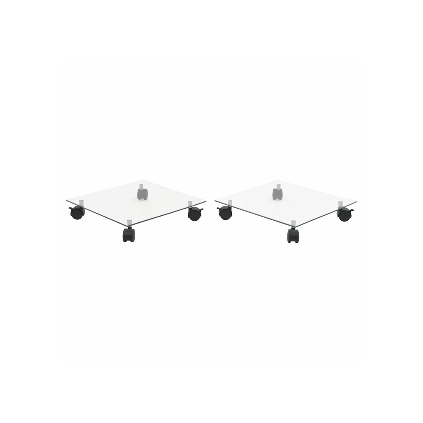 Support carré pour plantes 2 pcs Verre trempé 35 x 35 cm