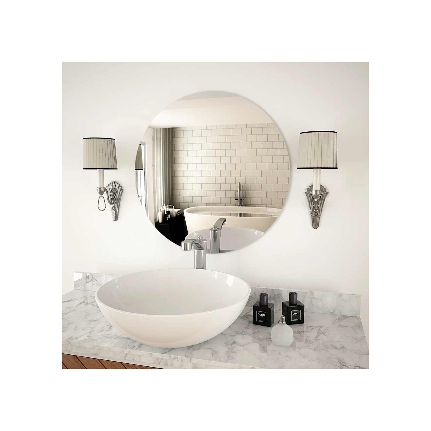 Miroir mural 60 cm Rond Verre