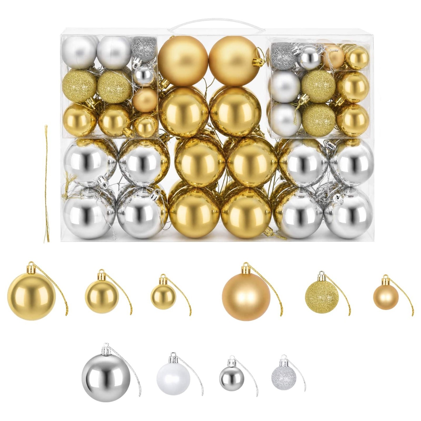 Boules de Noël 100 pcs Argenté/Doré