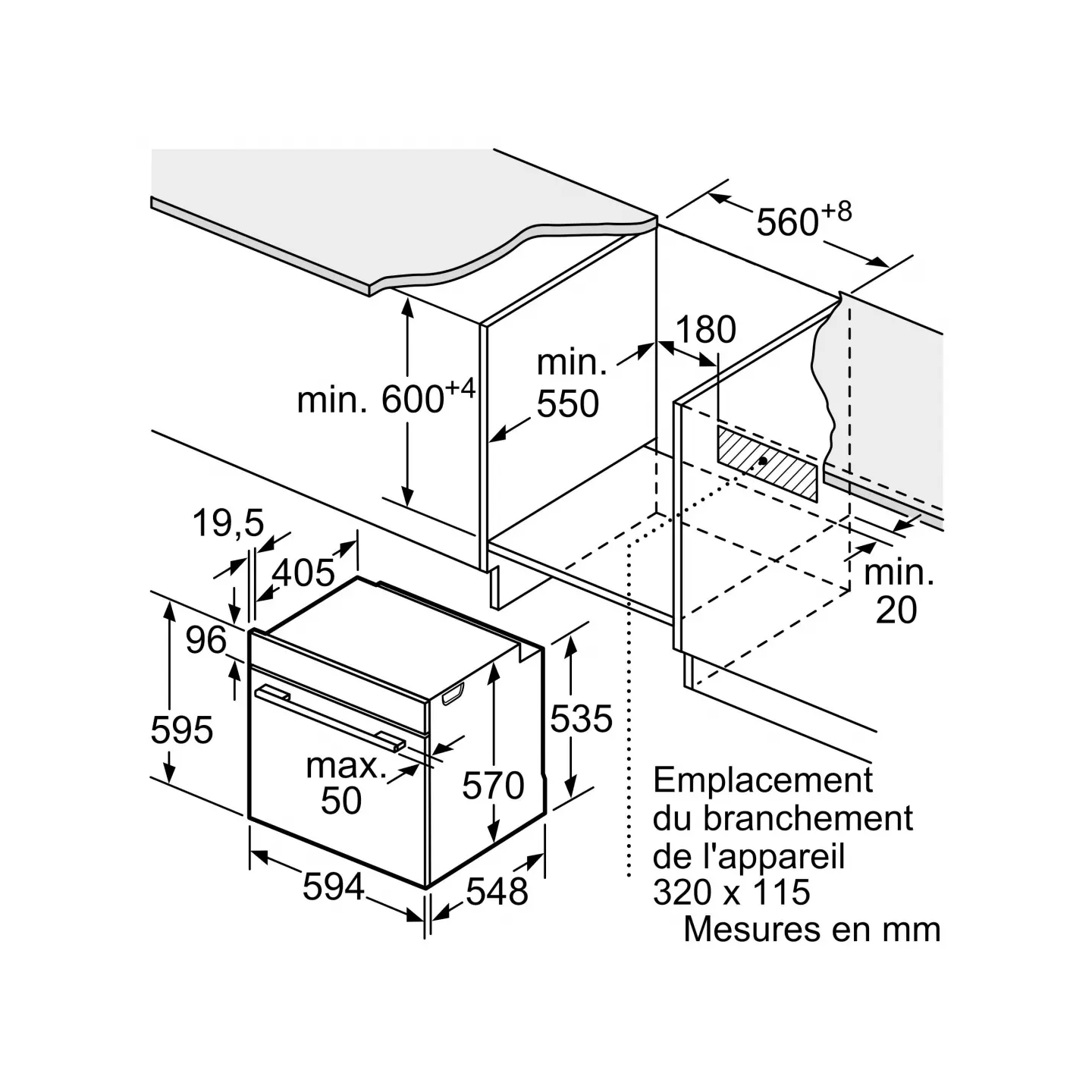 Four pyrolyse Bosch HBA274BB3F Série 4 71 L A+ | Nimestore