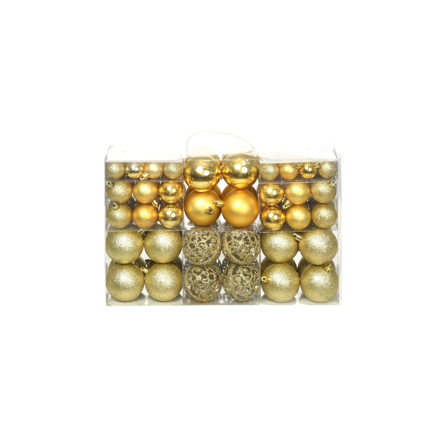 Ensemble de boules de Noël 100 pcs 3/4/6 cm Doré
