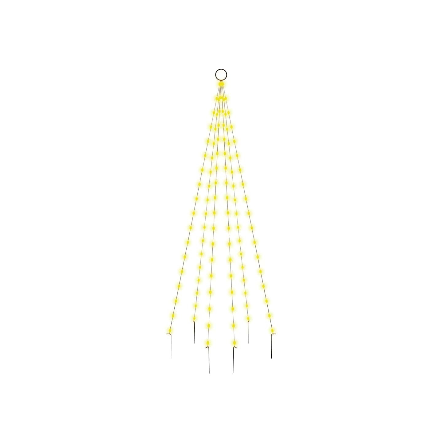 Sapin de Noël sur mât de drapeau 108 LED Blanc chaud 180 cm