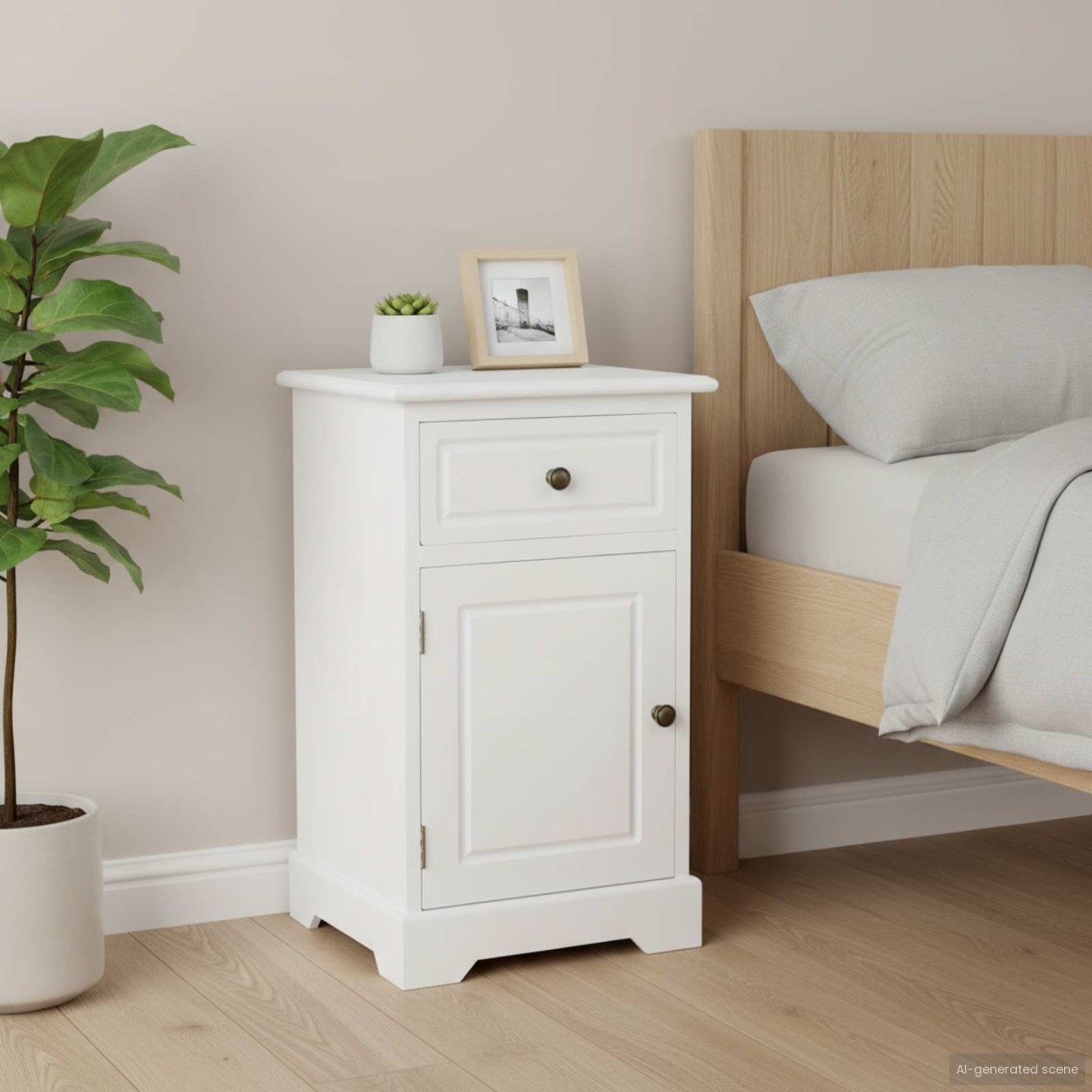 Table de chevet bois de pin 35x32x59 cm