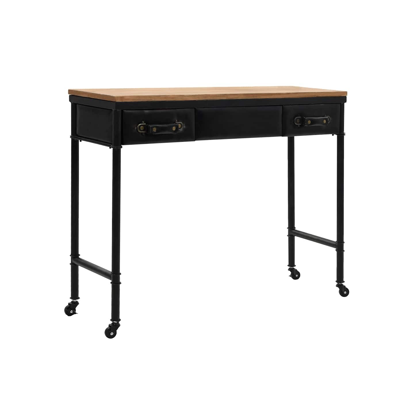Table console MDF et bois de sapin 100 x 33,5 x 80 cm