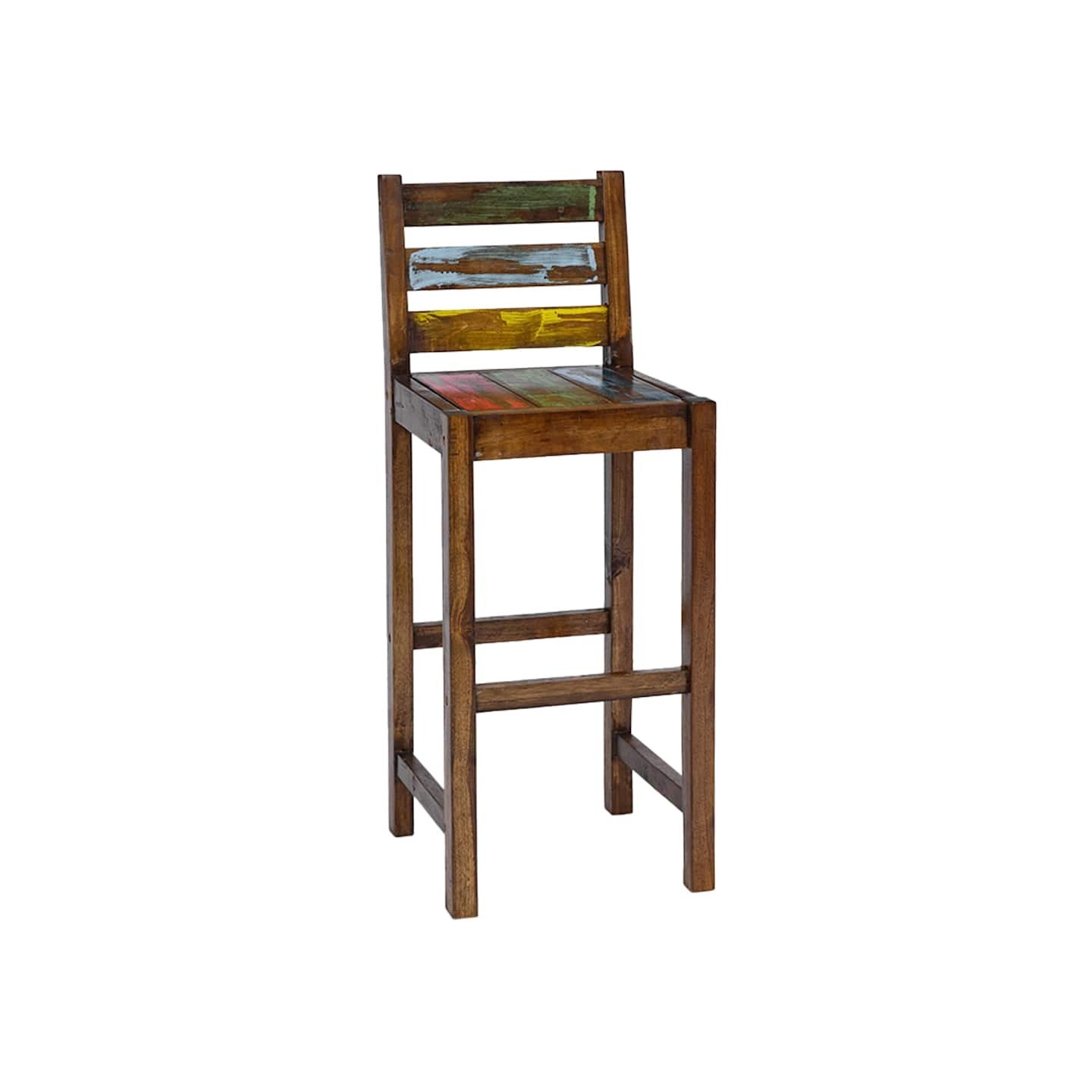 Tabourets de bar lot de 2 bois massif de récupération